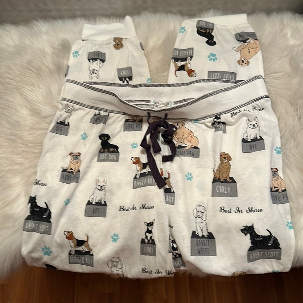 Garden Party Cropped Dog-Print Pajama pants
